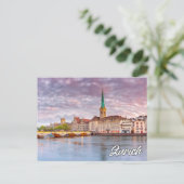 スイスのチューリヒからのご挨拶 ポストカード (スタンド正面)