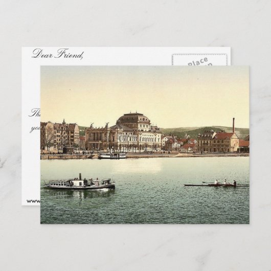 スイスのチューリヒの劇場とユートキーのクラス ポストカード (正面/裏面)