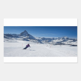スイスのツェルマットでマターホルン山とスキー 長方形シール