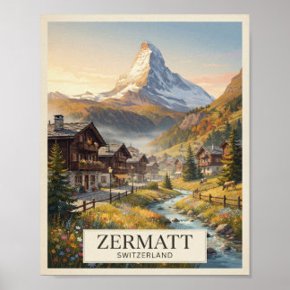 スイスのツェルマット旅行ポスター ヴィンテージ ポスター