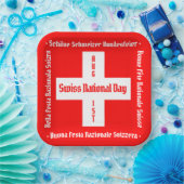 スイスのナショナルデー四言語スイス国旗 ペーパープレート (パーティー)