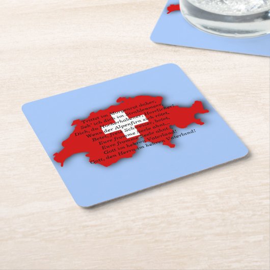 スイスのナショナルデー、スイス、スイスの詩篇、国旗 スクエアペーパーコースター (アングル)