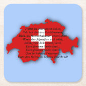 スイスのナショナルデー、スイス、スイスの詩篇、国旗 スクエアペーパーコースター (正面)