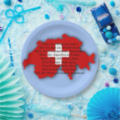 スイスのナショナルデー、スイス、スイスの詩篇、国旗 ペーパープレート (パーティー)