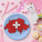 スイスのナショナルデー、スイス、スイスの詩篇、国旗 ペーパープレート (パーティー)