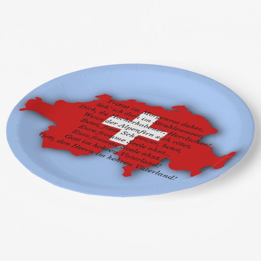 スイスのナショナルデー、スイス、スイスの詩篇、国旗 ペーパープレート (アングル)