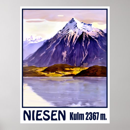 スイスのニエセン山頂 ヴィンテージ旅行 ポスター (正面)