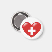 スイスのハートマグネット – シュバイザーハーツ – クールスイス マグネット (正面/裏面)