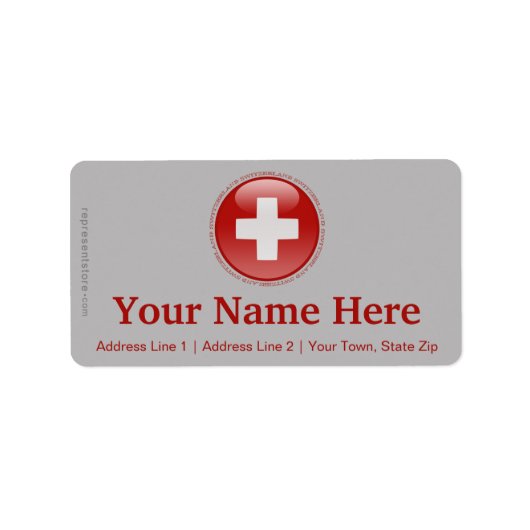 スイスのバブル国旗 ラベル (正面)