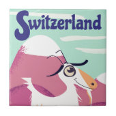 スイスのビンテージスタイルの旅行ポスター タイル (正面)