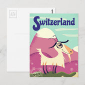 スイスのビンテージスタイルの旅行ポスター ポストカード (正面/裏面)