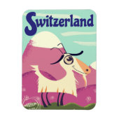スイスのビンテージ風の旅行ポスター マグネット (縦)