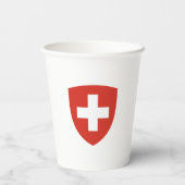 スイスのフラッグコートの腕紙カップ 紙コップ (裏面)