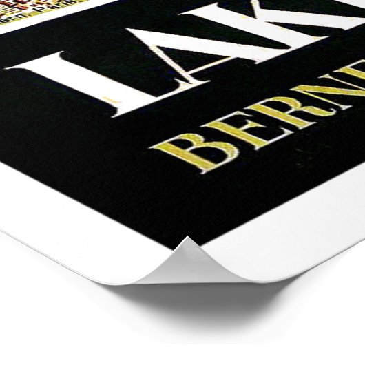 スイスのベルネーゼ・オブザーランドのトゥン湖の地図 ポスター (角)