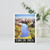 スイスのベルネーゼ・オブザーランドのトゥン湖の地図 ポストカード (スタンド正面)