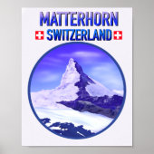 スイスのマッターホルヌの冬 ポスター (正面)