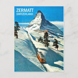 スイスのマッターホルン山、ツェルマット、ヴィンテージ ポストカード