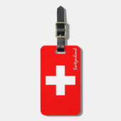 スイスのラゲッジタグ、愛国的なスイス国旗 ラゲッジタグ (正面縦)