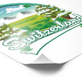 スイスのレトロな旅行ロゴ フォトプリント            (角)