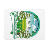 スイスのレトロな旅行ロゴ マグネット (横)