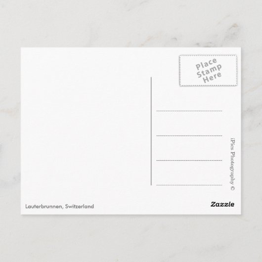 スイスのローテルブルネンバレーにある教会 ポストカード (裏面)