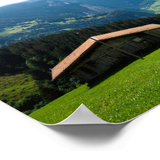 スイスのローテルブルネン渓谷の風景 ポスター (角)