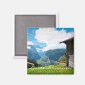 スイスのローテルブルネン渓谷の風景 マグネット (正面/裏面)