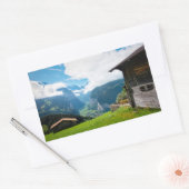 スイスのローテルブルネン渓谷の風景 長方形シール (封筒)