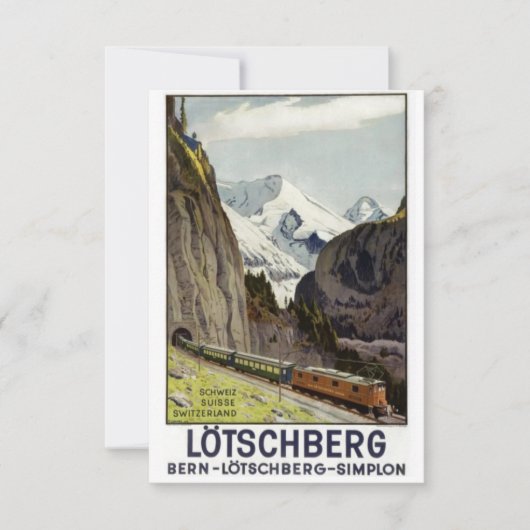 スイスのヴィンテージ鉄道バケーション カード (正面)