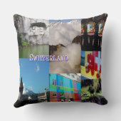 スイスの写真コラージュ クッション (裏面)