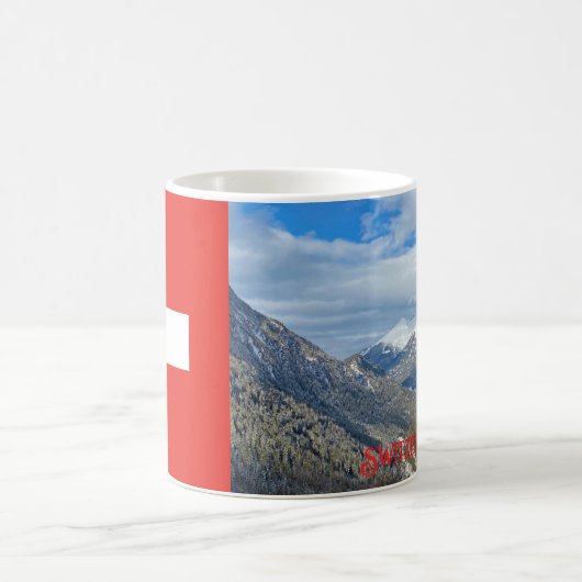 スイスの冬の山々 コーヒーマグカップ (中央)