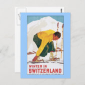 スイスの冬 ポストカード (正面/裏面)