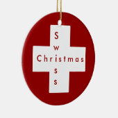 スイスの十字 セラミックオーナメント (右)