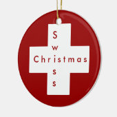 スイスの十字 セラミックオーナメント (左)