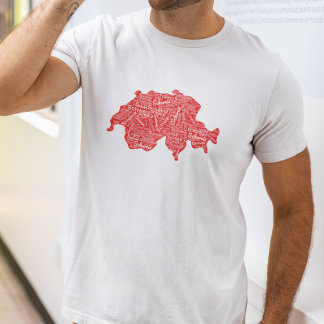 スイスの単語地図 Tシャツ