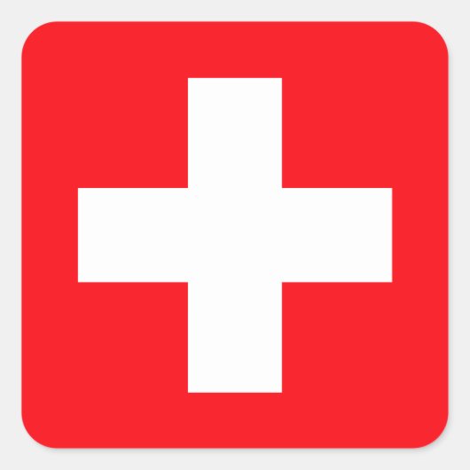 スイスの国旗 スクエアシール (正面)