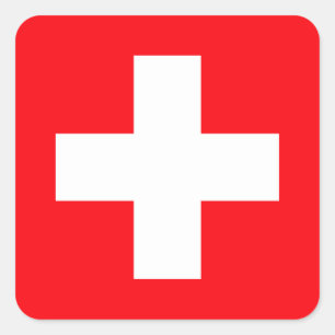 スイスの国旗 スクエアシール