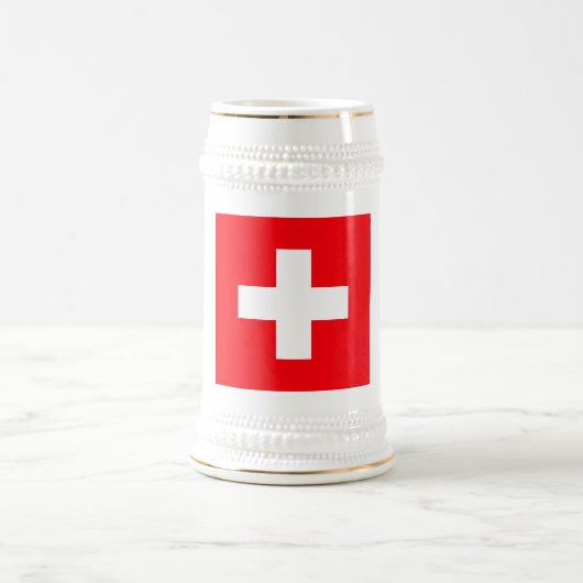 スイスの国旗 ビールジョッキ (中央)