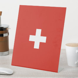 スイスの国旗 台座サイン