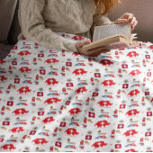 スイスの地図と旅行アイコン フリースブランケット