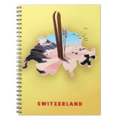 スイスの地図スキー旅行ポスター。 ノートブック (正面)