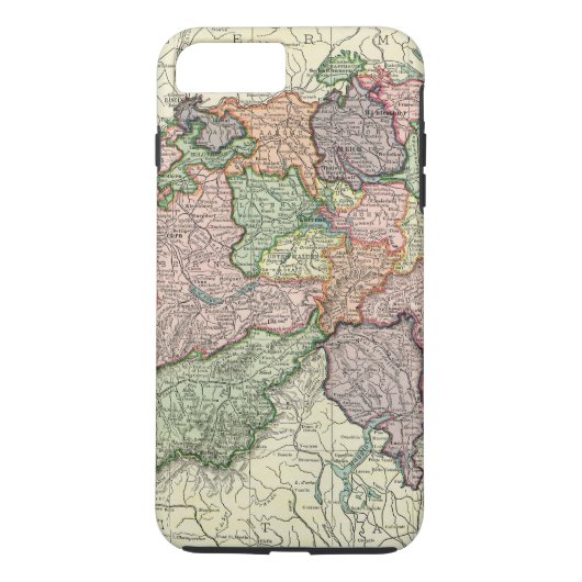 スイスの地図ヴィンテージiPhone 7 Plusタフケース Case-Mate iPhoneケース (裏面)