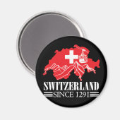 スイスの地図1291年山岳スイス国旗 マグネット (正面/裏面)