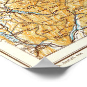 スイスの地図1913 Baedekerに掲載 ポスター (角)