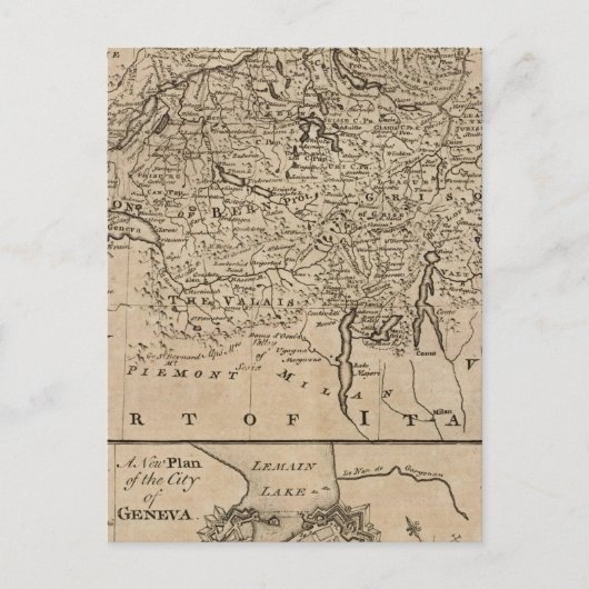 スイスの地図 ポストカード (正面)