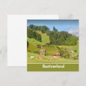 スイスの夏の風景フラットカード (正面/裏面)