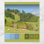 スイスの夏の風景 ワインラベル (シングルラベル)