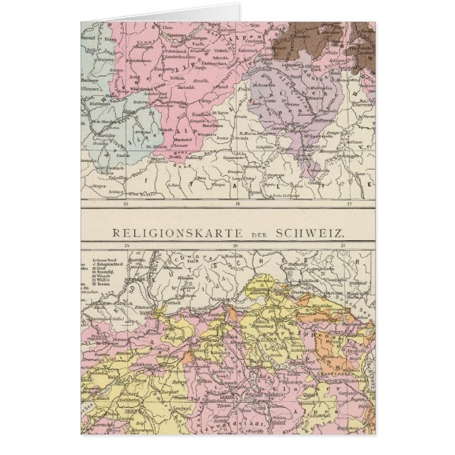 スイスの宗教と言語の地図 (正面)