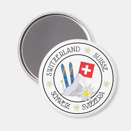 スイスの定位型ホワイト冷凍機磁石 マグネット (正面/裏面)