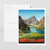 スイスの山々の夏、ヴィンテージ旅行 ポストカード (正面/裏面)